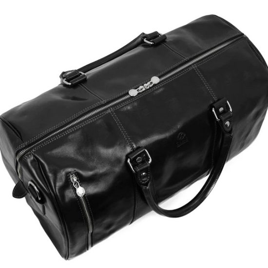 Reisetasche in Schwarz aus Leder - leder-accessoires.com