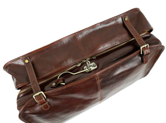 Kleidersack in Braun aus Leder - leder-accessoires.com