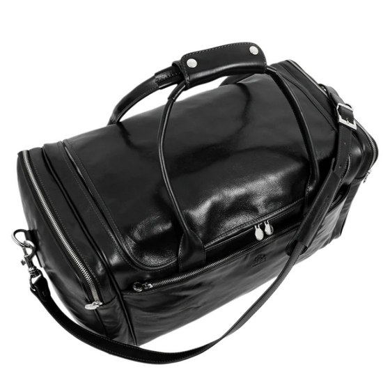 Reisetasche in Schwarz aus Leder - leder-accessoires.com