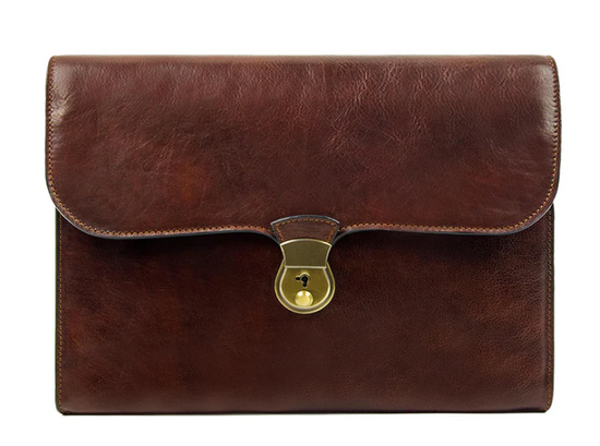 Aktentasche|Dokumentenmappe aus Leder in Braun - leder-accessoires.com