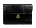 Aktentasche|Dokumentenmappe aus Leder in Schwarz - leder-accessoires.com