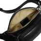 Gürteltasche|Bodybag aus Leder in Schwarz mit Reißverschluss und Vortasche