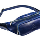 Gürteltasche|Bodybag aus Leder in Blau mit Reißverschluss und Vortasche