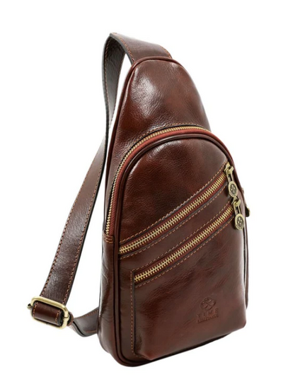 Gürteltasche|Bodybag aus Leder in Braun - leder-accessoires.com