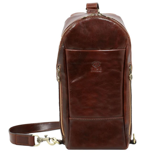 Gürteltasche|Bodybag aus Leder in Braun - leder-accessoires.com