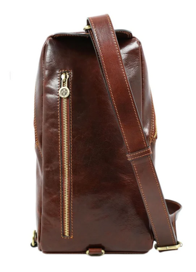 Gürteltasche|Bodybag aus Leder in Braun - leder-accessoires.com