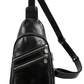 Gürteltasche|Bodybag aus Leder in Schwarz