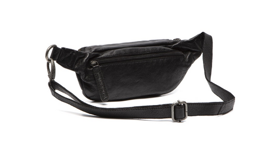 Gürteltasche|Bodybag in Schwarz aus Leder