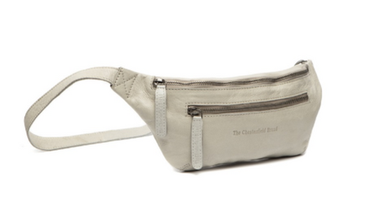 Gürteltasche|Bodybag in Hellgrau aus Leder