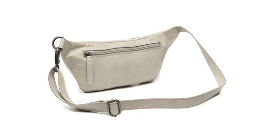 Gürteltasche|Bodybag in Hellgrau aus Leder