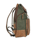 Rucksack mit Überschlag in Grün|Cognac aus Canvas und Leder