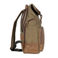 Rucksack mit Überschlag in Beige|Cognac aus Canvas und Leder