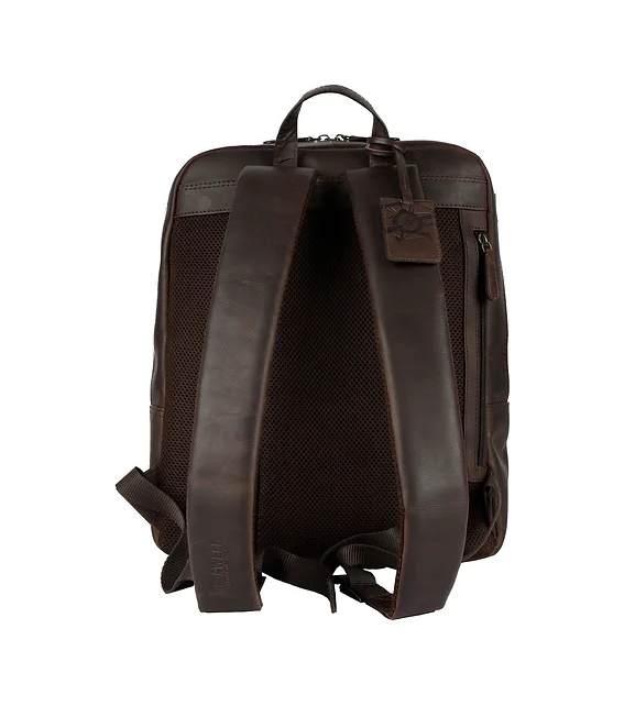 Rucksack mit Vortasche in Braun aus Leder