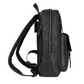 Rucksack mit Vortasche in Schwarz aus Leder