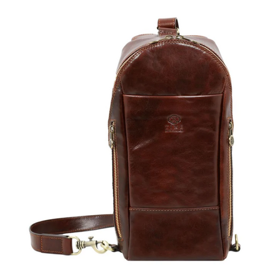 Gürteltasche|Bodybag aus Leder in Braun - leder-accessoires.com