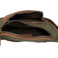 Gürteltasche|Bodybag in Grün|Cognac aus Leder und Canvas