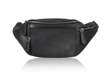 Gürteltasche|Bodybag in Schwarz aus Leder