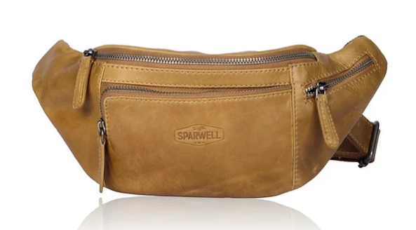 Gürteltasche|Bodybag in Cognac aus Leder