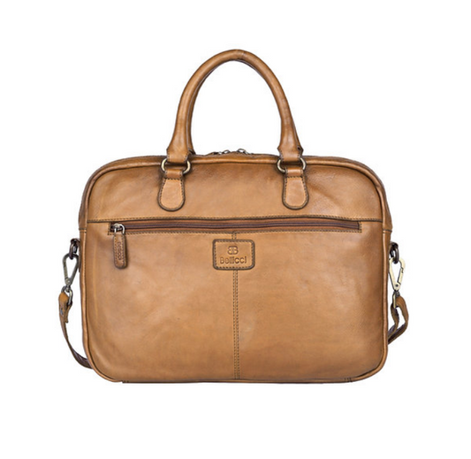 Businesstasche|Handtasche Cognac in Flechtoptik aus Leder