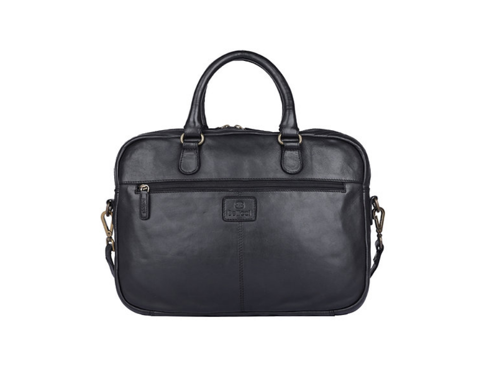 Businesstasche|Handtasche Schwarz in Flechtoptik aus Leder - leder-accessoires.com