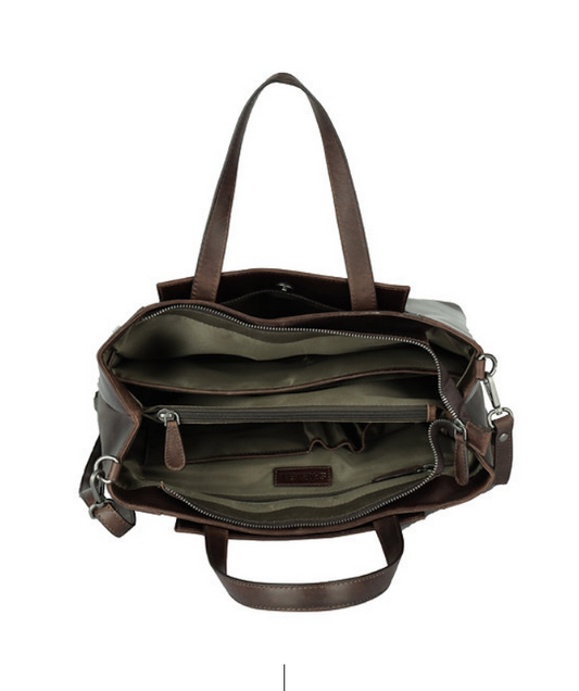 Shopper in Braun aus Leder