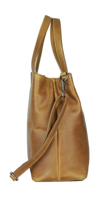 Shopper in Cognac aus Leder