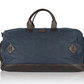 Reisetasche in Blau|Braun aus Leder und Canvas