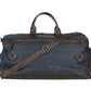 Reisetasche in Blau|Braun aus Leder und Canvas