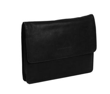 Laptoptasche Schwarz 14 " mit Überschlag aus Leder - leder-accessoires.com