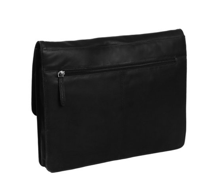 Laptoptasche Schwarz 14 " mit Überschlag aus Leder