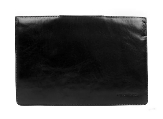Laptophülle Schwarz 13 " aus glänzendem Leder