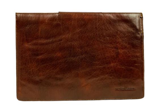Laptophülle Braun 13 " aus glänzendem Leder - leder-accessoires.com