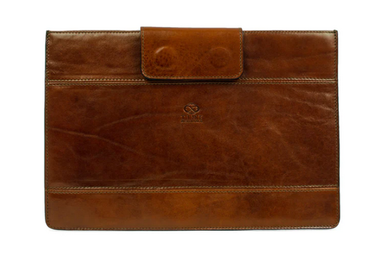 Laptophülle Cognac 13 " aus glänzendem Leder