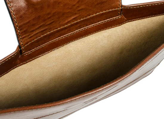 Laptophülle Cognac 13 " aus glänzendem Leder - leder-accessoires.com