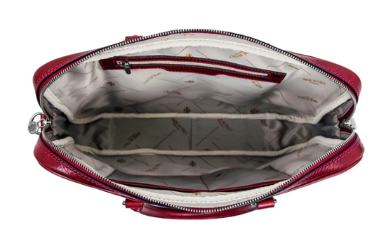 Laptoptasche Rot aus glänzendem Leder - leder-accessoires.com