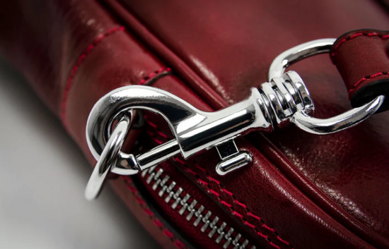 Laptoptasche Rot aus glänzendem Leder - leder-accessoires.com