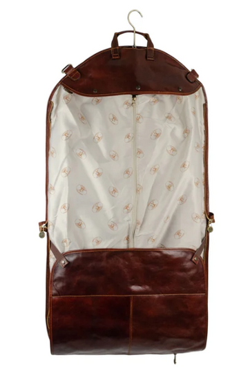 Kleidersack in Braun aus Leder - leder-accessoires.com