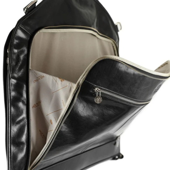 Kleidersack in Schwarz aus Leder - leder-accessoires.com