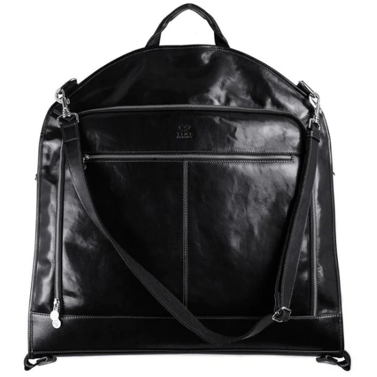 Kleidersack in Schwarz aus Leder - leder-accessoires.com