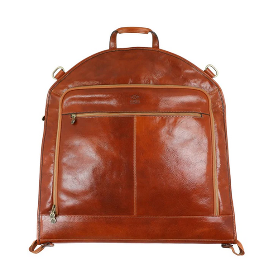Kleidersack in Cognac aus Leder - leder-accessoires.com