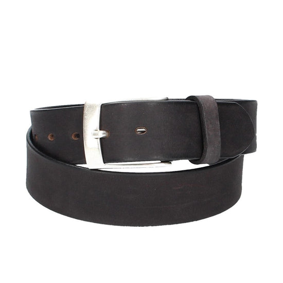 Ledergürtel Schwarz 40mm mit Dornschließe in Silber - leder-accessoires.com
