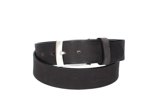 Ledergürtel Schwarz 40mm mit Dornschließe in Silber - leder-accessoires.com