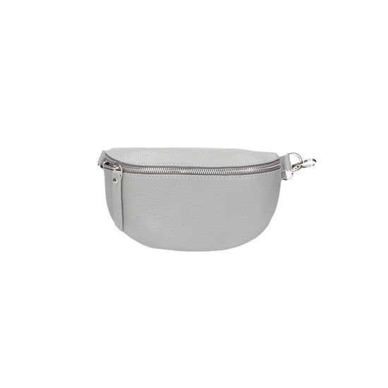 Bodybag|Gürteltasche klein in Grau Leder - leder-accessoires.com