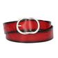 Jeansgürtel 40mm in Rot mit Airbrushkante und Vollschließe in Silber
