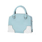 Kurzgrifftasche in Hellblau|Weiss mit Canvas