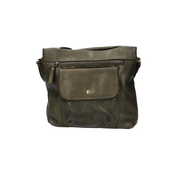Schultertasche in Grün mit Vortasche