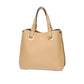 Kurzgrifftasche aus Leder in Beige