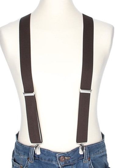 Hosenträger Uni Braun 35mm mit Clipverschluss - leder-accessoires.com