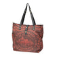 Shopper in Orange|Braun aus Canvas