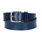 Ledergürtel Kids 30mm abgenäht in Blau mit Dornschließe in Silber